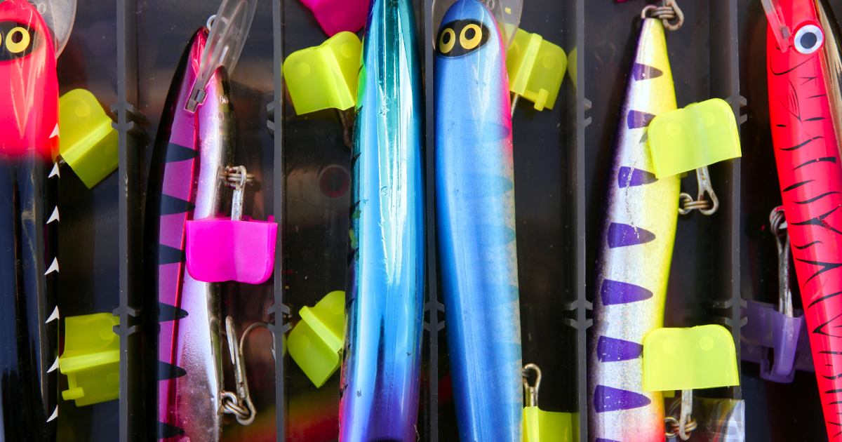 Colorful saltwater fishing lures