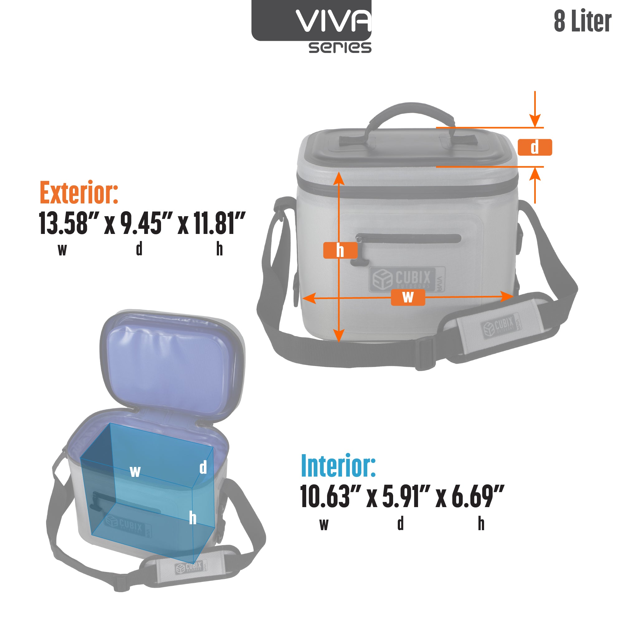 8L Marine Grade Soft Cooler - Gray